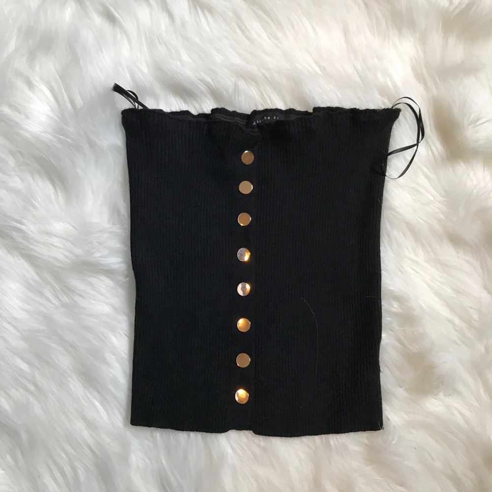 Strapless button crop top. Barely worn